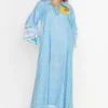 Rara Avis Ocean Blue Aari Embroidered Dress