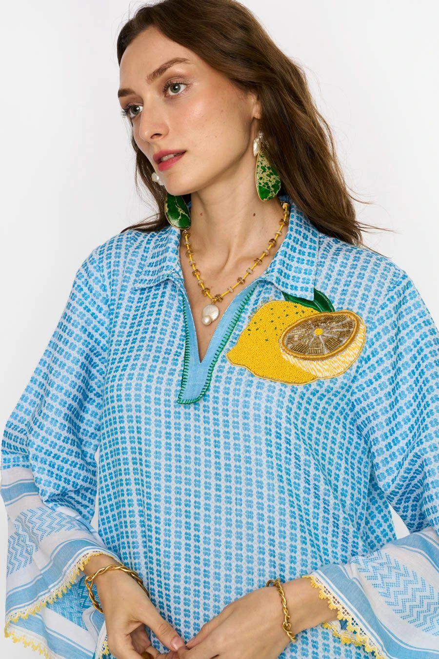 Rara Avis Ocean Blue Aari Embroidered Dress 5 Rara Avis Ocean Blue Aari Embroidered Dress - Image 5