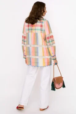 Rara Avis Yellow Rainbow Striped Hand Embellished Dress 9 Rara Avis Yellow Rainbow Striped Hand Embellished Dress -Inca Clothing Shop 25ra46 5