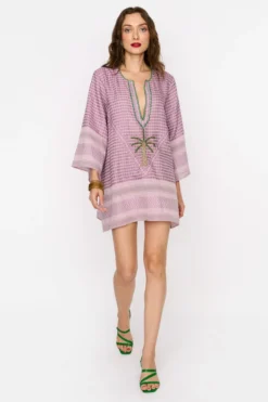 Rara Avis Lavender Hand Embellished Palm Dress