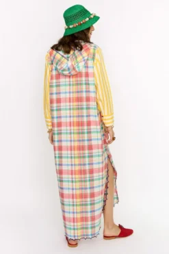 Rara Avis Yellow Checkered Dress With A Hood -Inca Clothing Shop 25ra9 4