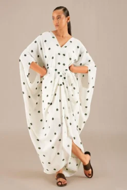 AMPM Aysha Timeless Ivory Crepe Kaftan Dress