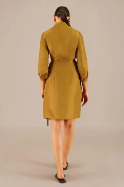 AMPM Neesa Camel Brown Silk Dress 9 AMPM Neesa Camel Brown Silk Dress -Inca Clothing Shop 261223ampm4 5