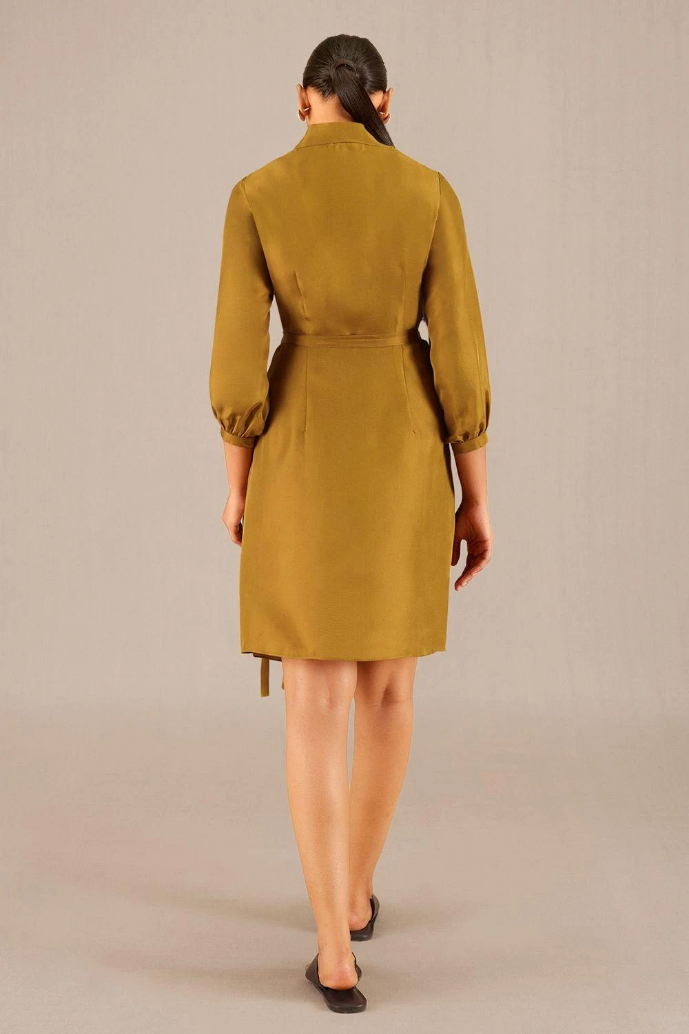 AMPM Neesa Camel Brown Silk Dress 5 AMPM Neesa Camel Brown Silk Dress - Image 5