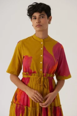 YAM Pink Poppies Tiered Dress -Inca Clothing Shop 26623yam16 5