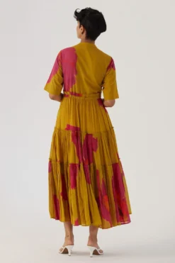 YAM Pink Poppies Tiered Dress -Inca Clothing Shop 26623yam16 6