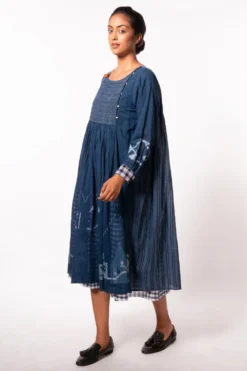 Injiri Navy Blue Jamdani Dress 6 Injiri Navy Blue Jamdani Dress -Inca Clothing Shop 267injri2 3
