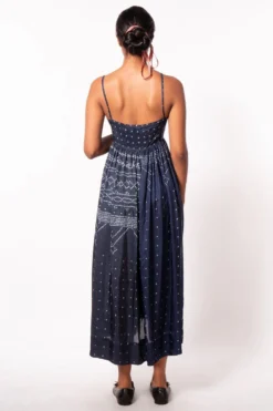 Injiri Blue Bandhani Strappy Dress -Inca Clothing Shop 267injri6 5
