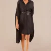 AMPM Aria Classic Black Silk Shirt Dress
