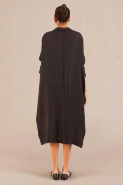 AMPM Aria Classic Black Silk Shirt Dress 7 AMPM Aria Classic Black Silk Shirt Dress -Inca Clothing Shop 271223am39 4