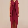 AMPM Mila Rich Merlot Linen Jacket-dress Set