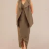 AMPM Mila Natural Brown Linen Jacket-dress Set