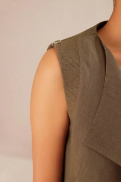 AMPM Mila Natural Brown Linen Jacket-dress Set -Inca Clothing Shop 271223am42 3