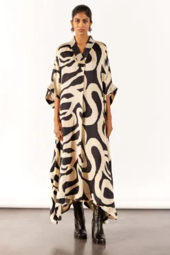 Studio RIGU A La Mode Black Chestnut Kaftan Dress