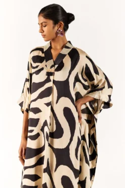 Studio RIGU A La Mode Black Chestnut Kaftan Dress -Inca Clothing Shop 271223sr21 3