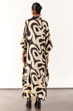 Studio RIGU A La Mode Black Chestnut Kaftan Dress -Inca Clothing Shop 271223sr21 5