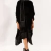 Studio RIGU Classic Black Velvet Kimono Fringe Dress