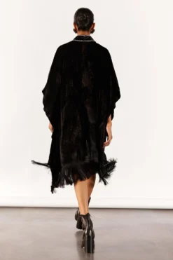 Studio RIGU Classic Black Velvet Kimono Fringe Dress -Inca Clothing Shop 271223sr25 5