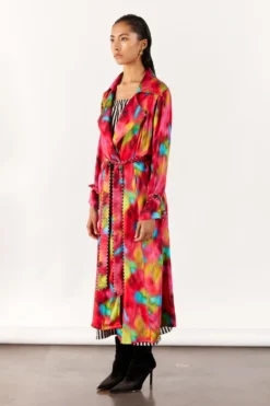 Studio RIGU Multi-hued Poppy Trench Coat & Striped Slip Dress -Inca Clothing Shop 271223sr7 4