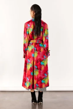 Studio RIGU Multi-hued Poppy Trench Coat & Striped Slip Dress -Inca Clothing Shop 271223sr7 5