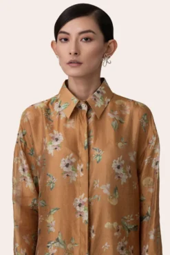 November Noon Ivy Bloom Mustard Shirt Dress -Inca Clothing Shop 271nn13 3