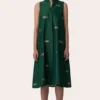 November Noon Dragonfly Emerald Front Open Dress