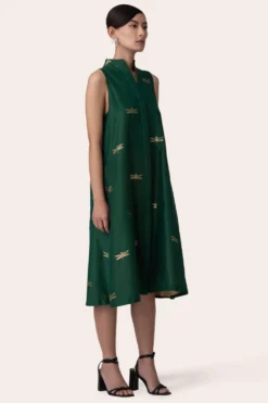 November Noon Dragonfly Emerald Front Open Dress -Inca Clothing Shop 271nn15 3