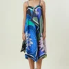 Kanika Goyal Label Two-toned Engineered Print Dress