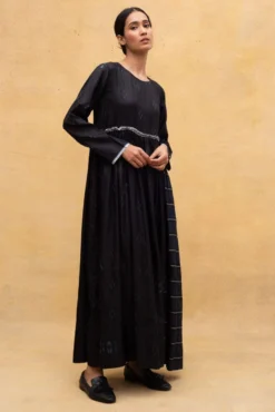 Injiri Black Geometric Ikat Embroidered Dress -Inca Clothing Shop 2812inj4 3 1