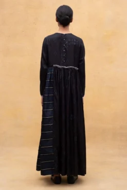 Injiri Black Geometric Ikat Embroidered Dress -Inca Clothing Shop 2812inj4 5 1