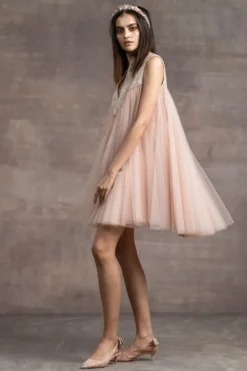 Tarun Tahiliani Pink Short Flared Dress 6 Tarun Tahiliani Pink Short Flared Dress -Inca Clothing Shop 28ttphase5 3