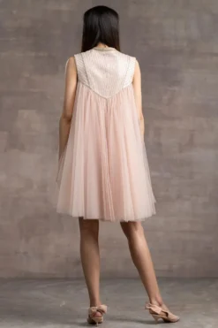 Tarun Tahiliani Pink Short Flared Dress 7 Tarun Tahiliani Pink Short Flared Dress -Inca Clothing Shop 28ttphase5 4