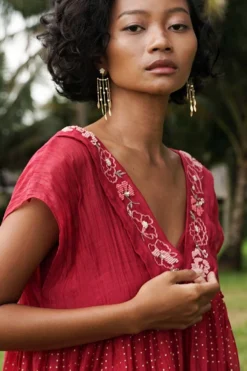 Baju Red Bry Floral Embellished Dress -Inca Clothing Shop 2911baj2 3 1