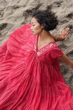 Baju Red Bry Floral Embellished Dress -Inca Clothing Shop 2911baj2 4 1