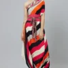 SVA Shahar Stripe One Shoulder Cowl Dress