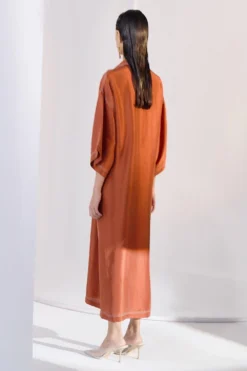 Twinkle Hanspal Burnt Orange Boxy Kaftan Shirt Dress 9 Twinkle Hanspal Burnt Orange Boxy Kaftan Shirt Dress -Inca Clothing Shop 29th18 5