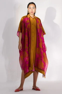 Twinkle Hanspal Bouquet Printed Kaftan Shirt Dress