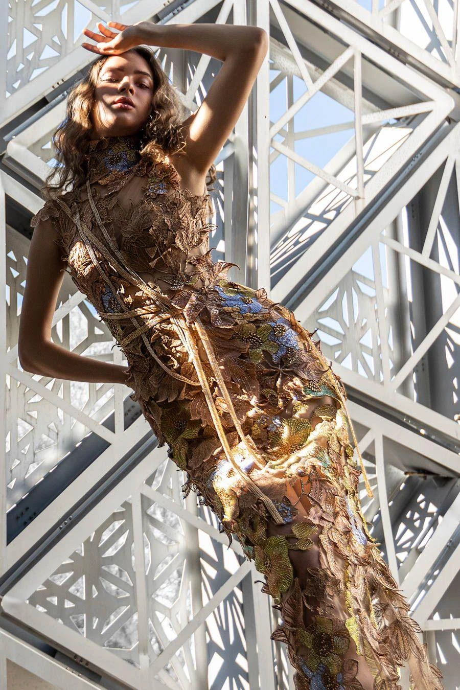 Abhishek Sharma Dusk Metallic Embroidered Dress 2 Abhishek Sharma Dusk Metallic Embroidered Dress - Image 2