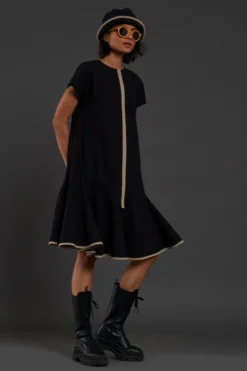 Mati Black A-line Dress -Inca Clothing Shop 3012wo24 3