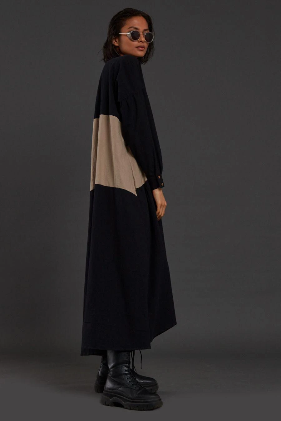 Mati Black & Beige Band Dress 3 Mati Black & Beige Band Dress - Image 3