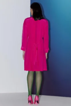 FEBo6 Hot Pink Box Pleated Dress -Inca Clothing Shop 30623febo13 4