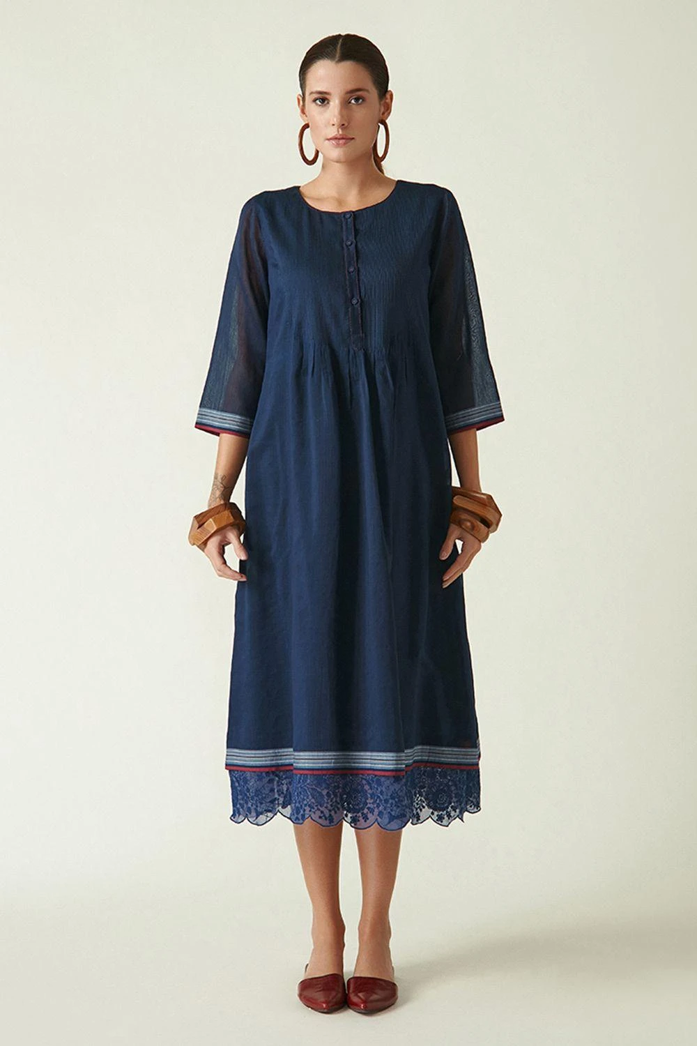 Payal Pratap Blue Dress With Scalloped Embroidery 1 Payal Pratap Blue Dress With Scalloped Embroidery