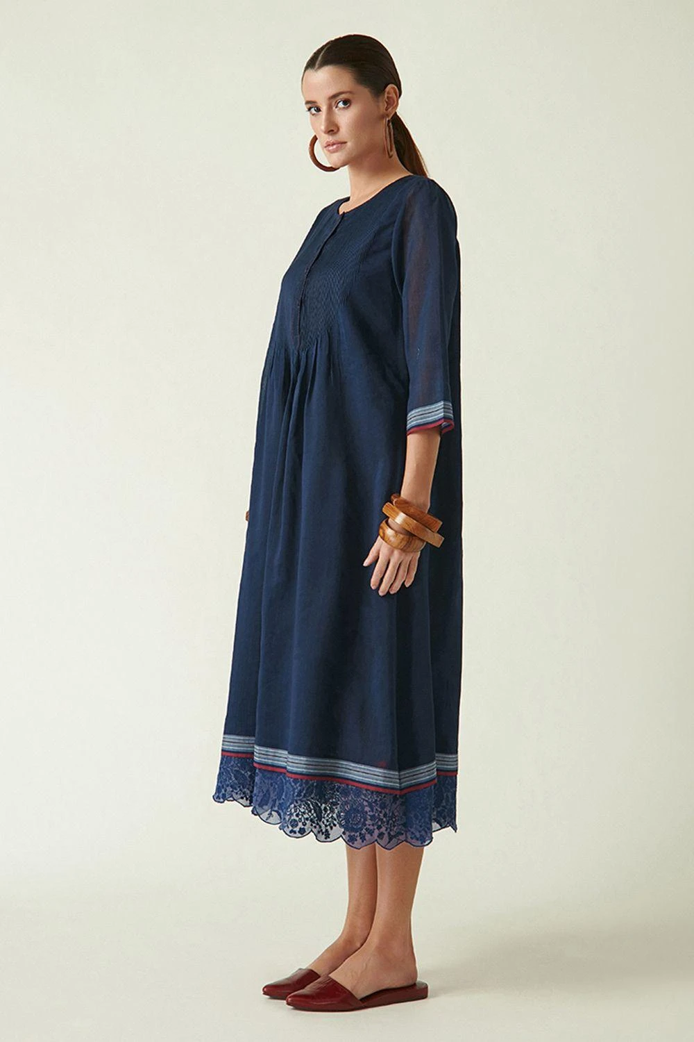 Payal Pratap Blue Dress With Scalloped Embroidery 2 Payal Pratap Blue Dress With Scalloped Embroidery - Image 2