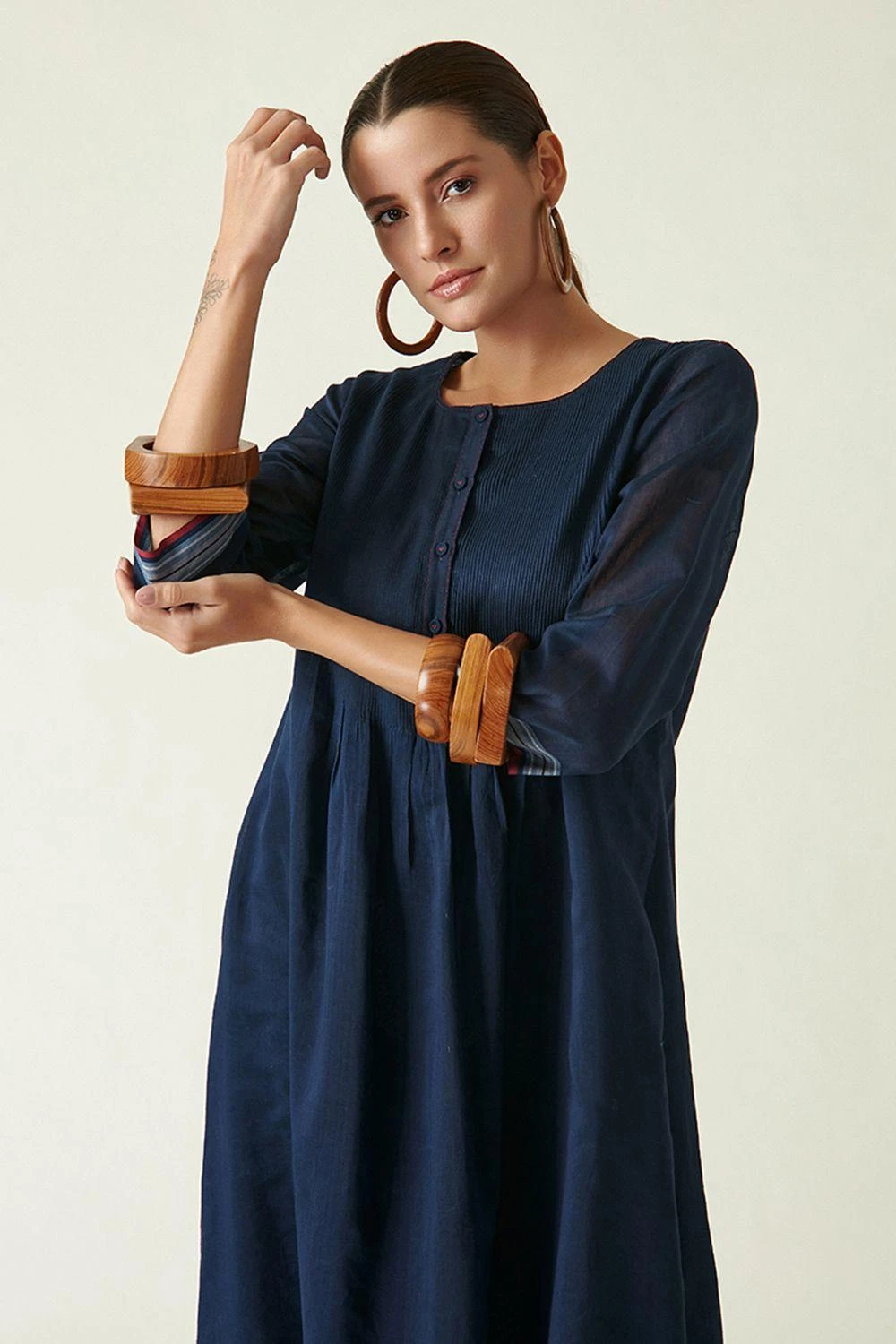 Payal Pratap Blue Dress With Scalloped Embroidery 3 Payal Pratap Blue Dress With Scalloped Embroidery - Image 3