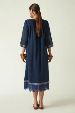 Payal Pratap Blue Dress With Scalloped Embroidery 7 Payal Pratap Blue Dress With Scalloped Embroidery -Inca Clothing Shop 306pp13 4