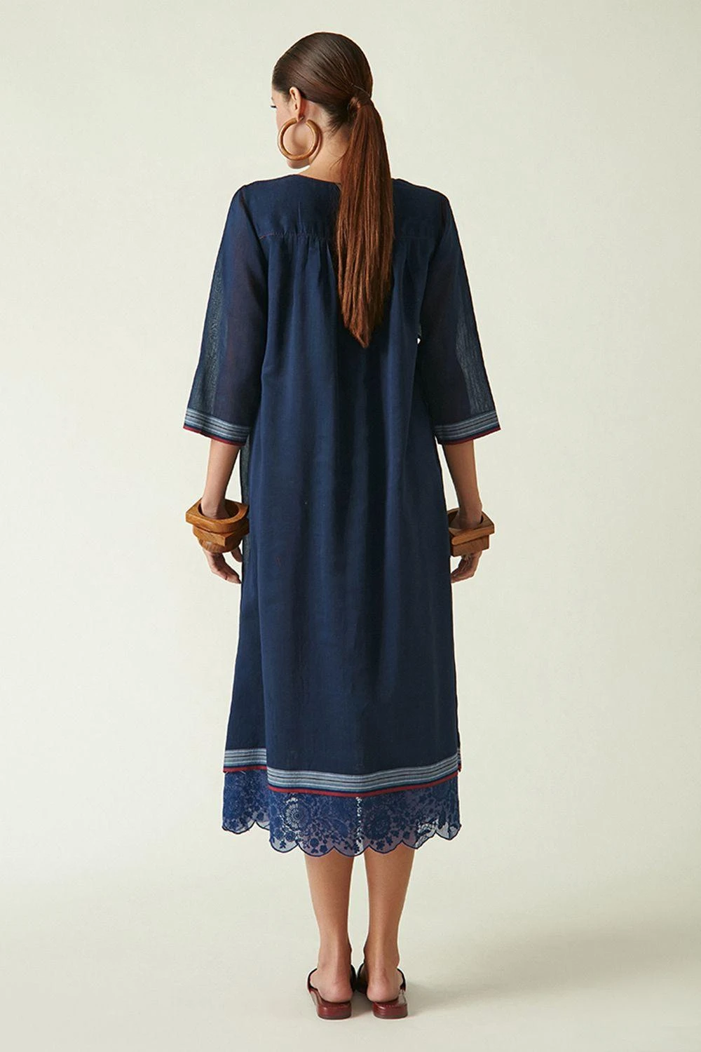 Payal Pratap Blue Dress With Scalloped Embroidery 4 Payal Pratap Blue Dress With Scalloped Embroidery - Image 4