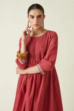 Payal Pratap Wine Round Neck Short Dress -Inca Clothing Shop 306pp24 3