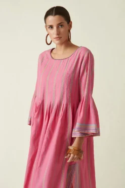 Payal Pratap Pink Peplum Sleeve Dress -Inca Clothing Shop 306pp32 3
