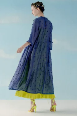 ILK Smoke Blue Gathered Dress 5 ILK Smoke Blue Gathered Dress -Inca Clothing Shop 307ilk22 3