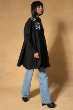 Dhruv Kapoor Black Embellished Shirt Dress -Inca Clothing Shop 3111dk1 4
